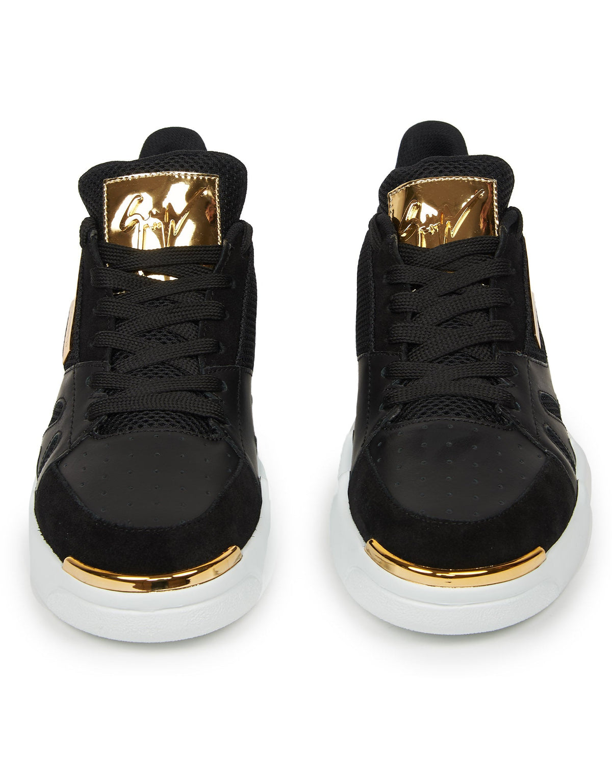 SNEAKERS MID TALON NERE E ORO