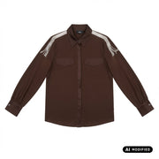 Relish Camicia SERIOUS manica lunga con tasche più patte raso più applicazioni strass SRA2603009012 marrone