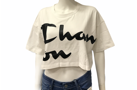 Champion maglietta corta da donna Top Crop 112625 WHT bianco