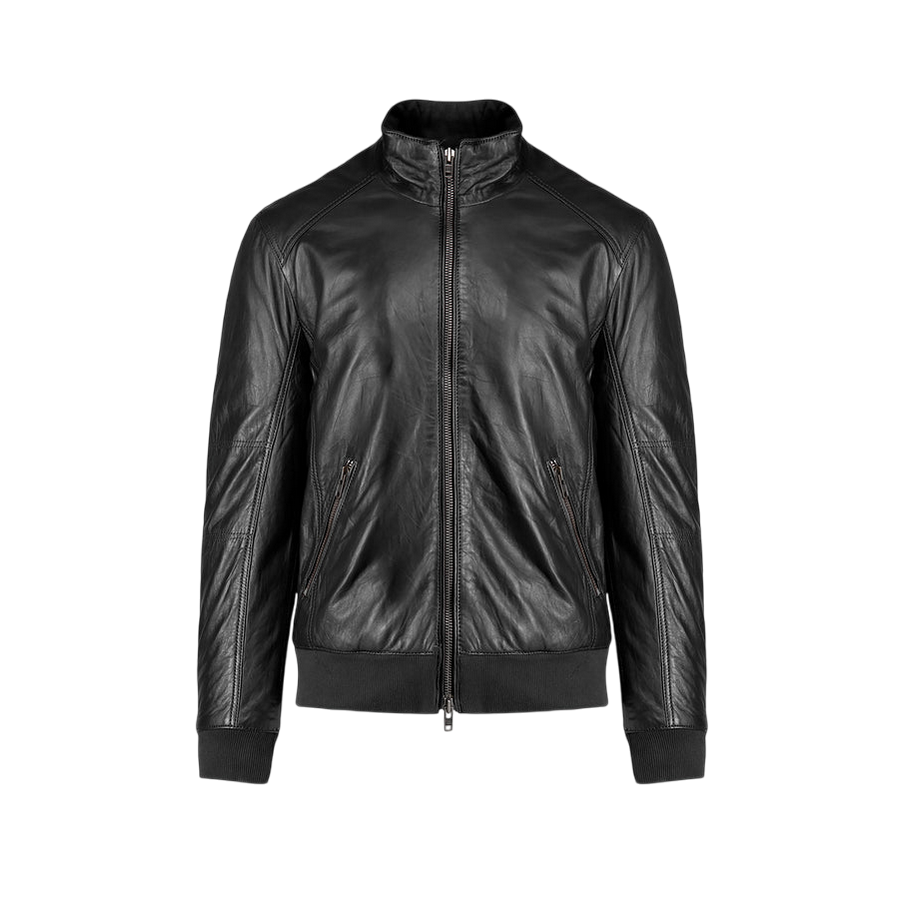 Giacca Bomber Pelle Uomo Censured JMPHAM SHO3 90 Nero | Vera Pelle