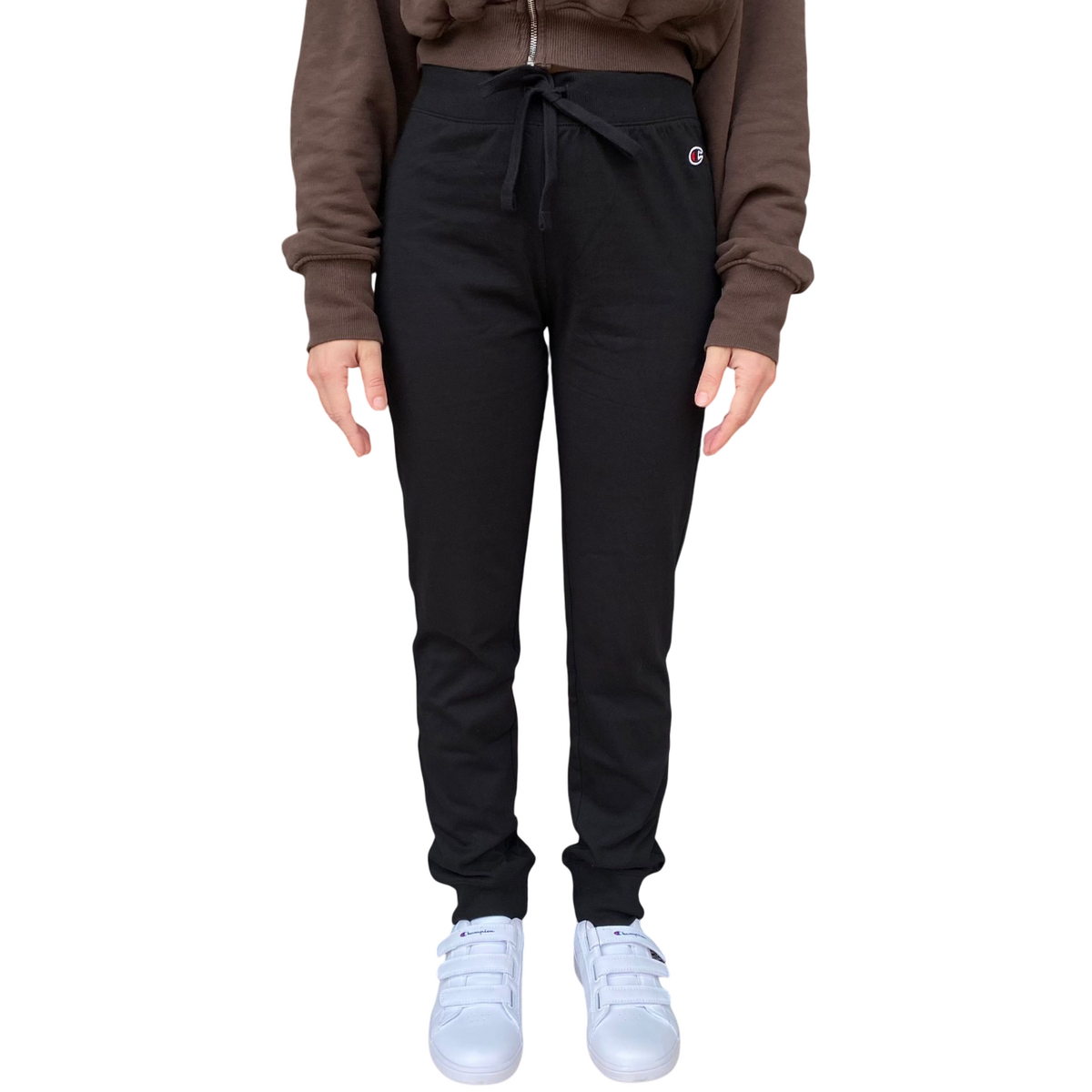 Champion pantalone sportivo da donna con polsino 118095 KK001 nero