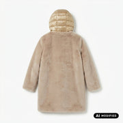 Bomboogie Cappotto lungo in ecopelliccia effetto lapin da donna Odessa Overcoat CW6570TFSB6 170 ostrica