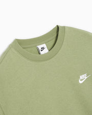 Nike felpa da uomo girocollo Sportwear Club Fleece BV2662-386 oil green-bianco