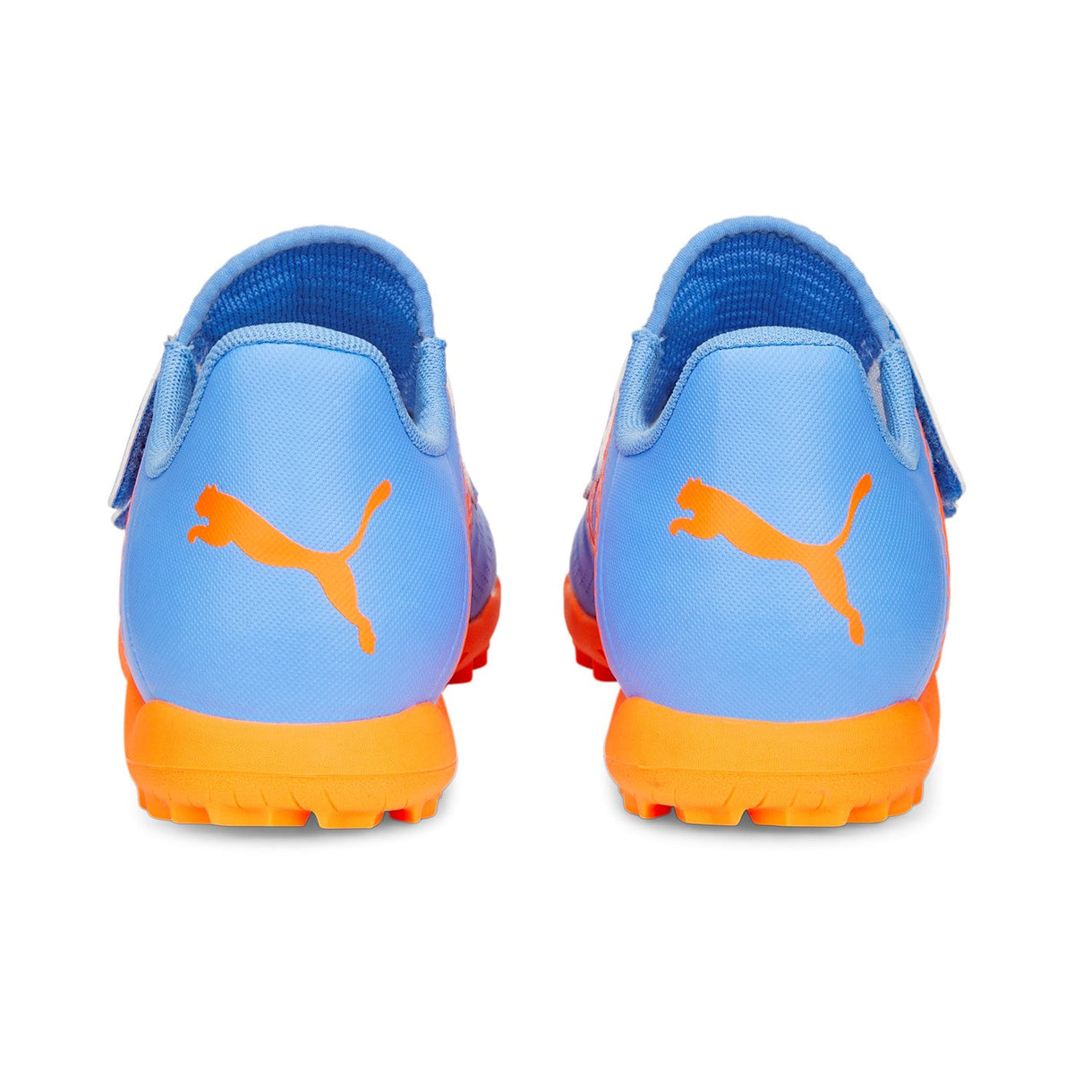 Puma scarpa da calcetto da ragazzo con velcro 107205 01 blue glimmer-white ultra orange